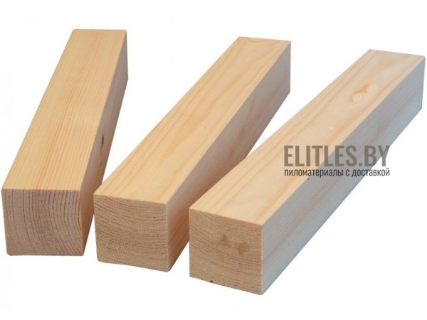 Брус сухой строганный сосна/ель 80x80 мм, сорт 1