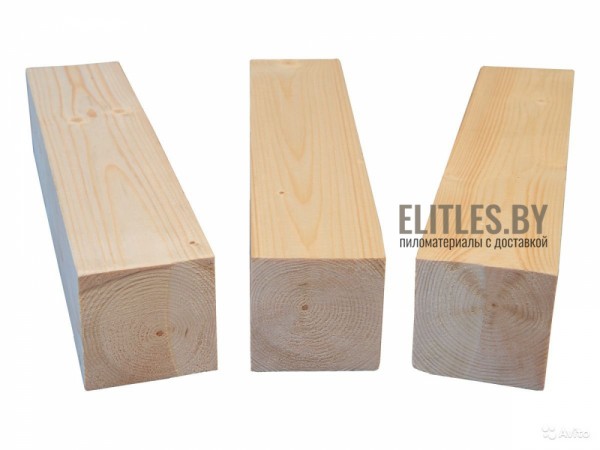 Брус сухой строганный сосна/ель 145x145 мм, сорт 1