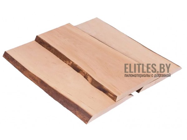 Доска необрезная из ольхи (слэб) 30x200-400 мм, сорт Экстра