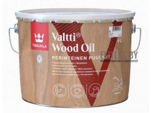 Tikkurila Valtti Wood Oil - масло для террас, лестниц, садовой мебели, 9 л