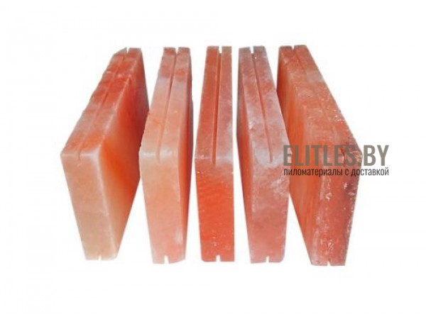 Кирпич из гималайской соли шлифованный 200x100x25 мм с пазом для монтажа